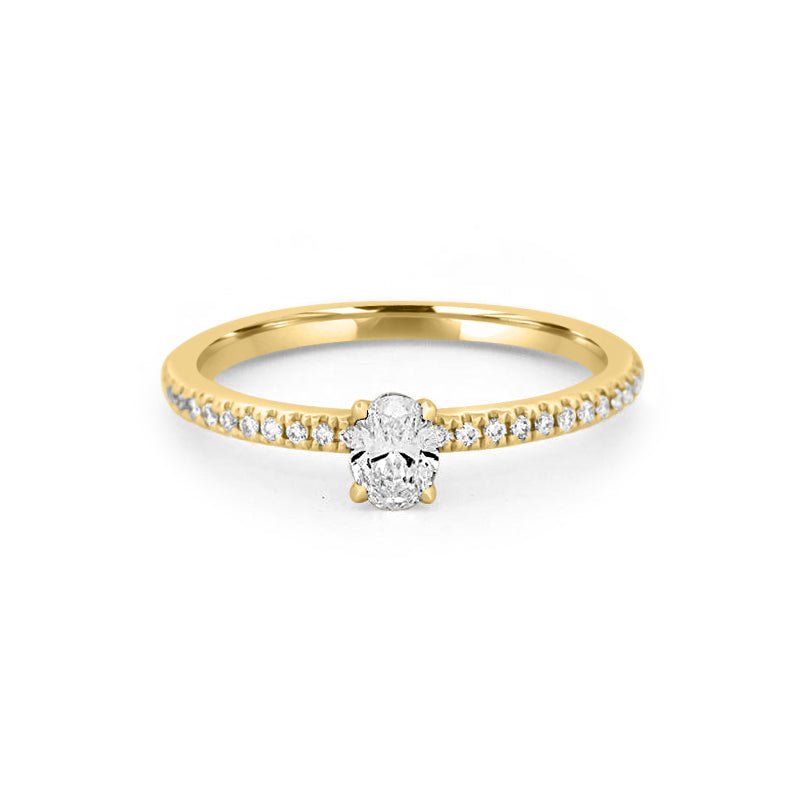 0.20 CT Oval Solitaire Pavé Ring - ZIZOV DIAMONDS