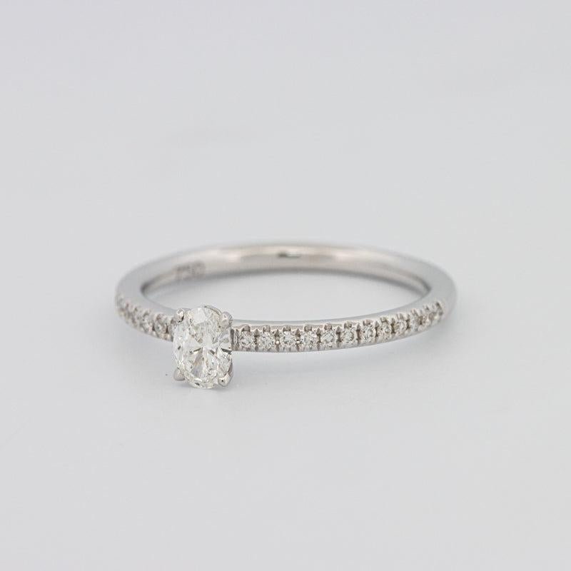 0.20 CT Oval Solitaire Pavé Ring - ZIZOV DIAMONDS