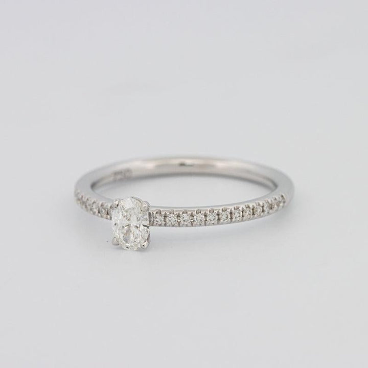 0.20 CT Oval Solitaire Pavé Ring - ZIZOV DIAMONDS
