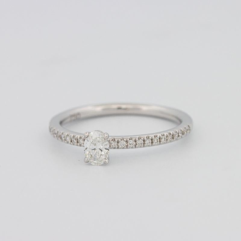 0.20 CT Oval Solitaire Pavé Ring - ZIZOV DIAMONDS