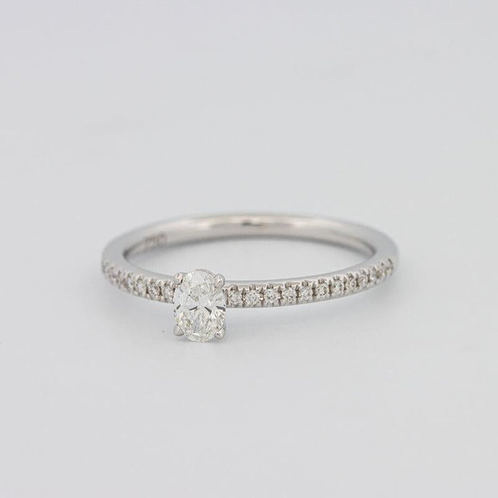 0.20 CT Oval Solitaire Pavé Ring - ZIZOV DIAMONDS