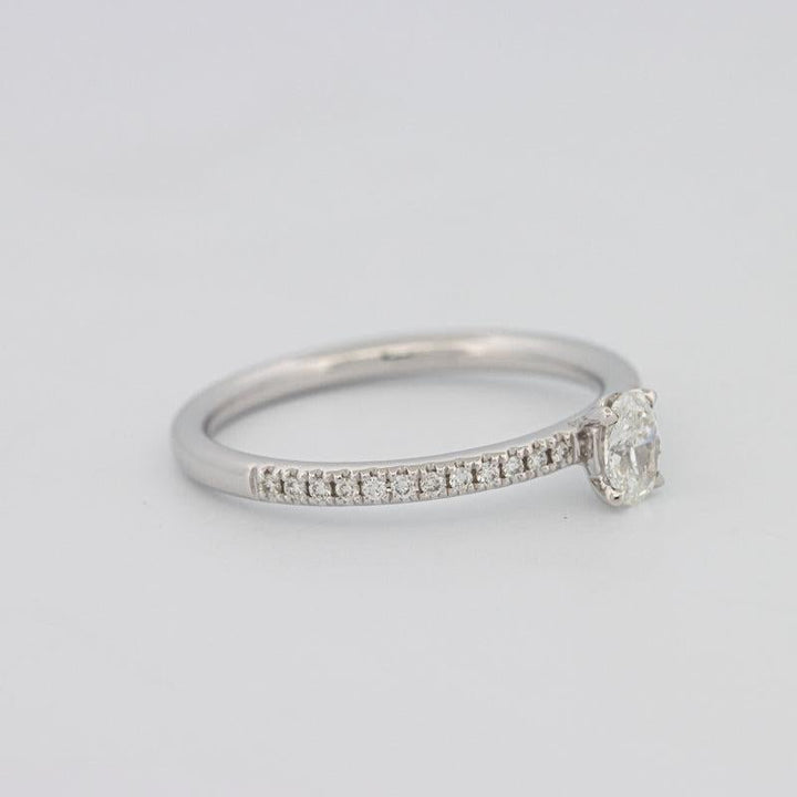 0.20 CT Oval Solitaire Pavé Ring - ZIZOV DIAMONDS