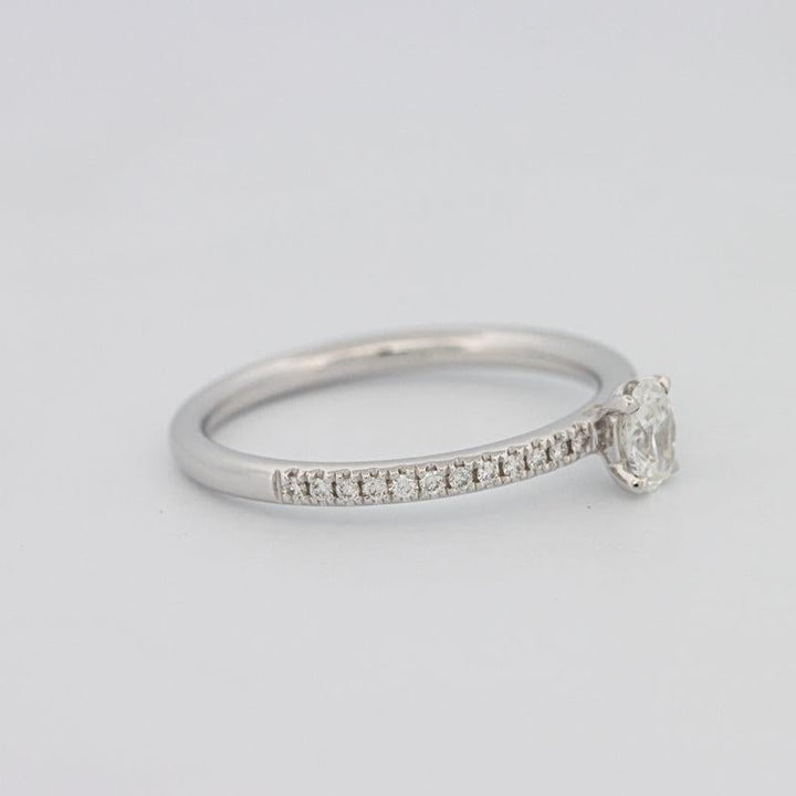 0.20 CT Oval Solitaire Pavé Ring - ZIZOV DIAMONDS