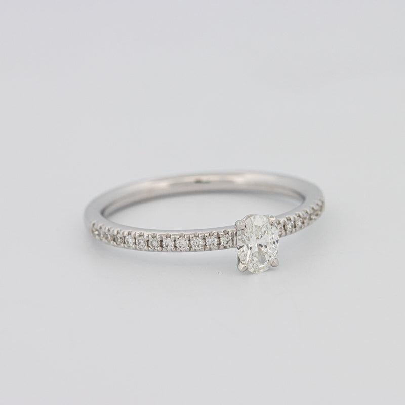 0.20 CT Oval Solitaire Pavé Ring - ZIZOV DIAMONDS