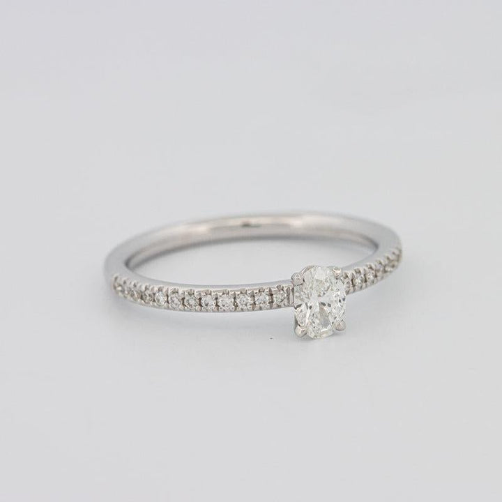0.20 CT Oval Solitaire Pavé Ring - ZIZOV DIAMONDS