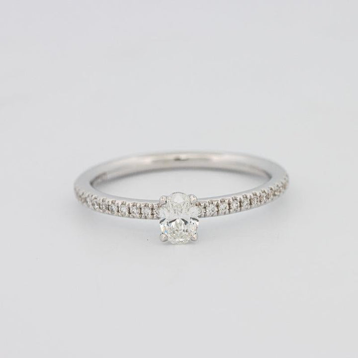0.20 CT Oval Solitaire Pavé Ring - ZIZOV DIAMONDS