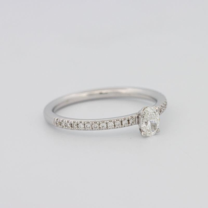 0.20 CT Oval Solitaire Pavé Ring - ZIZOV DIAMONDS