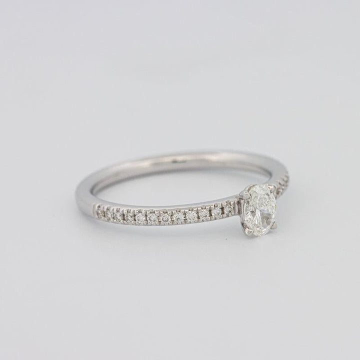 0.20 CT Oval Solitaire Pavé Ring - ZIZOV DIAMONDS