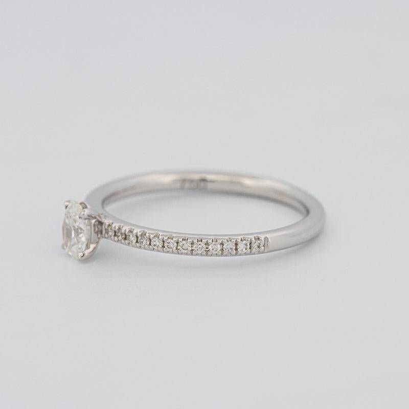 0.20 CT Oval Solitaire Pavé Ring - ZIZOV DIAMONDS