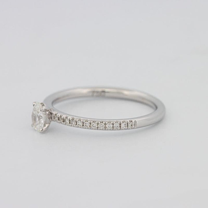 0.20 CT Oval Solitaire Pavé Ring - ZIZOV DIAMONDS