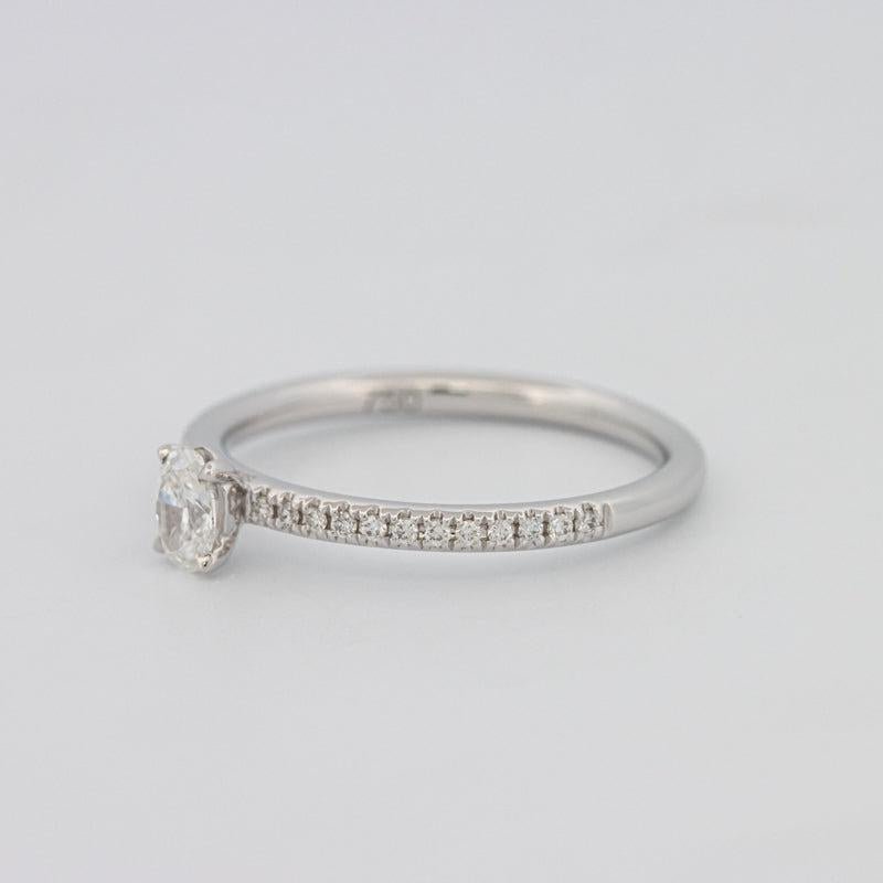 0.20 CT Oval Solitaire Pavé Ring - ZIZOV DIAMONDS