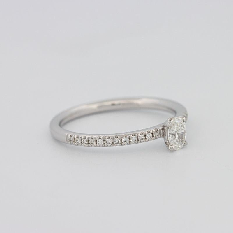 0.20 CT Oval Solitaire Pavé Ring - ZIZOV DIAMONDS