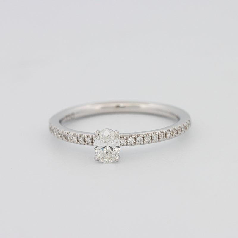 0.20 CT Oval Solitaire Pavé Ring - ZIZOV DIAMONDS