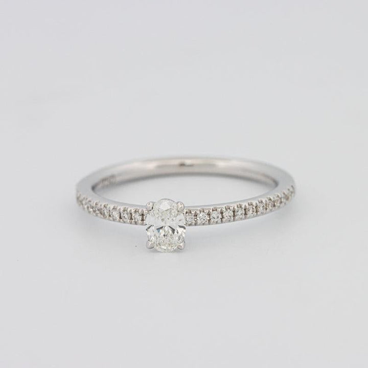0.20 CT Oval Solitaire Pavé Ring - ZIZOV DIAMONDS