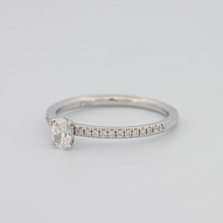 0.20 CT Oval Solitaire Pavé Ring - ZIZOV DIAMONDS