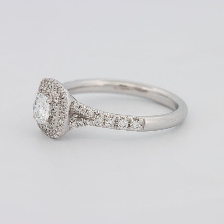 0.30 CT Double Halo Round Solitaire ring - ZIZOV DIAMONDS