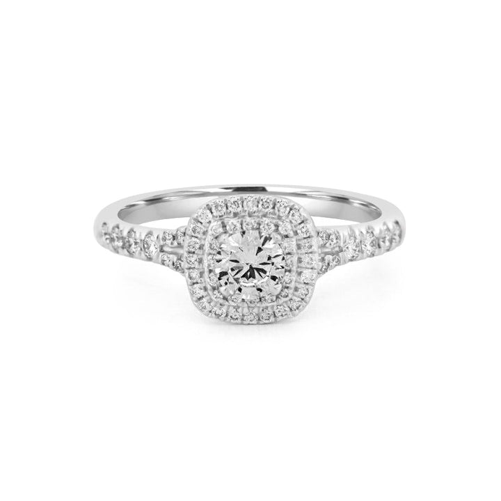 0.30 CT Double Halo Round Solitaire ring - ZIZOV DIAMONDS