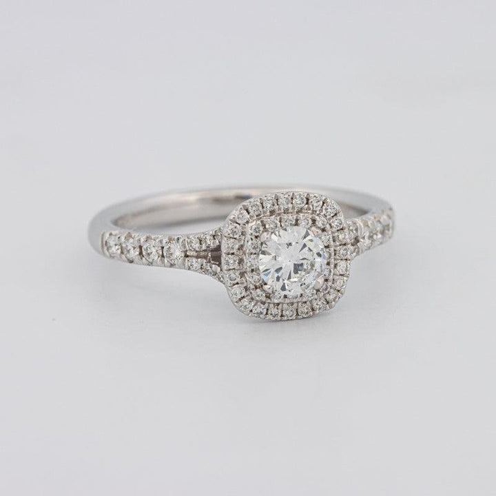 0.30 CT Double Halo Round Solitaire ring - ZIZOV DIAMONDS