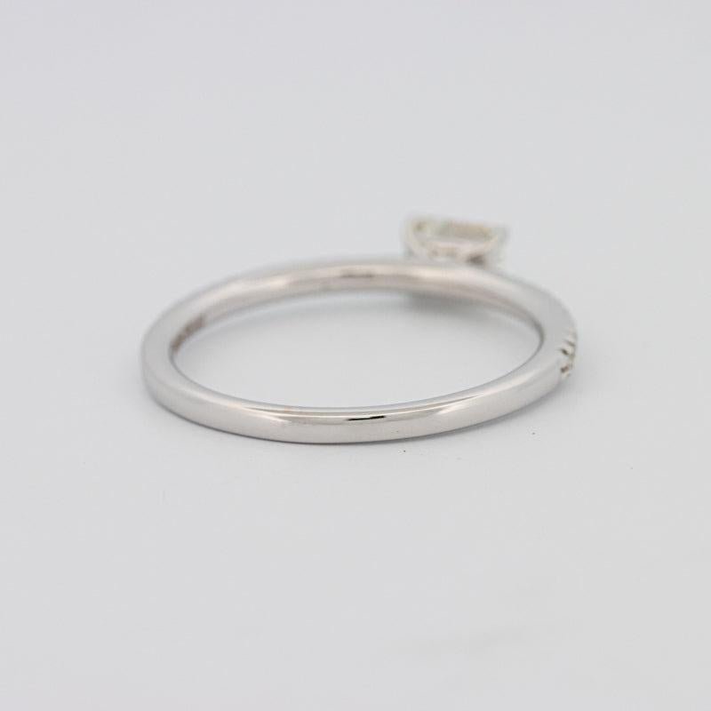 0.30 CT Horizontal Emerald Solitaire Pavé Ring - ZIZOV DIAMONDS