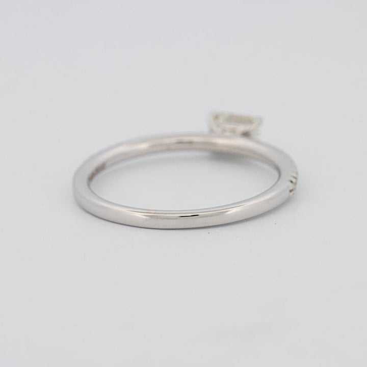 0.30 CT Horizontal Emerald Solitaire Pavé Ring - ZIZOV DIAMONDS