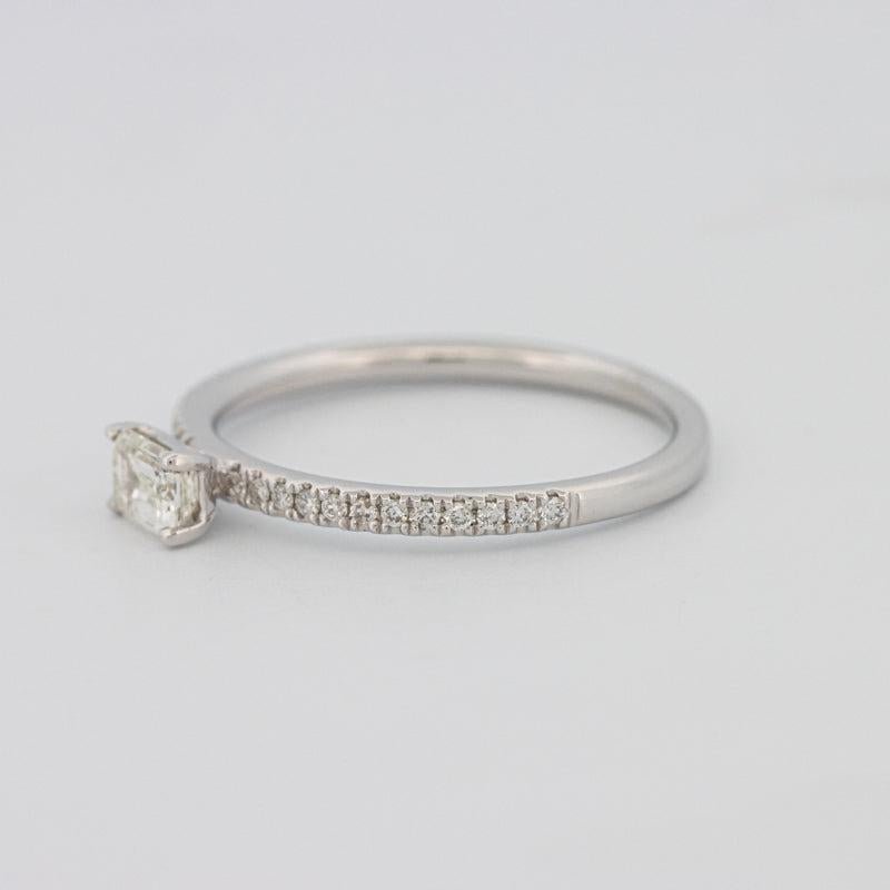 0.30 CT Horizontal Emerald Solitaire Pavé Ring - ZIZOV DIAMONDS