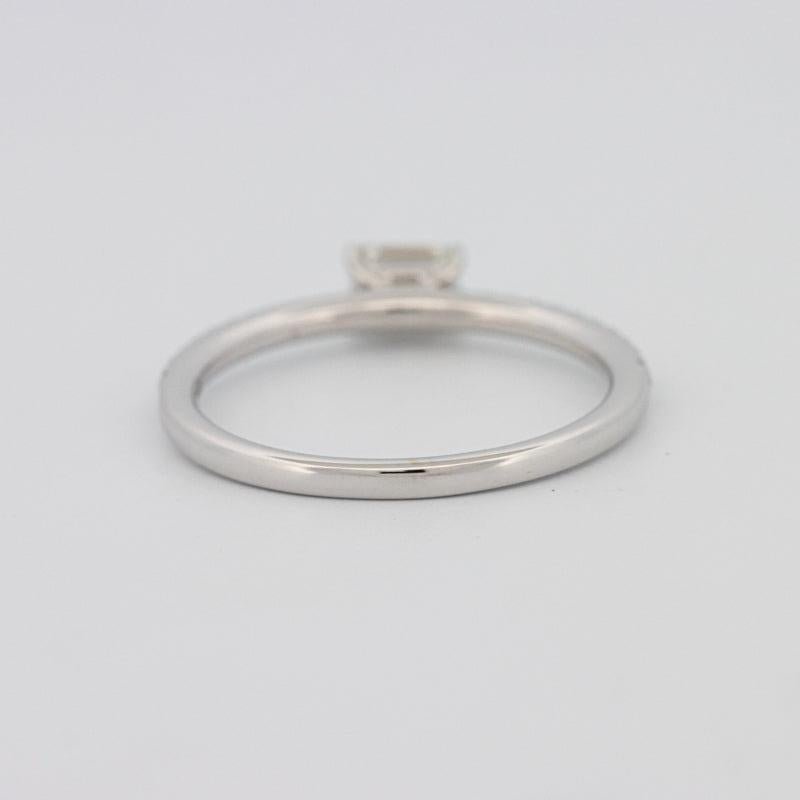 0.30 CT Horizontal Emerald Solitaire Pavé Ring - ZIZOV DIAMONDS