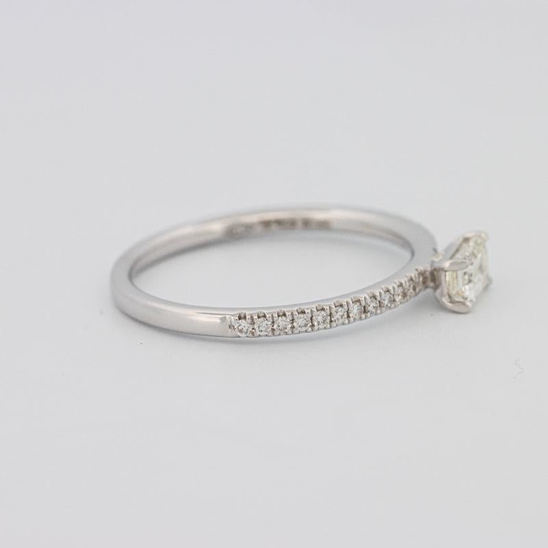 0.30 CT Horizontal Emerald Solitaire Pavé Ring - ZIZOV DIAMONDS