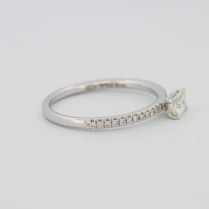 0.30 CT Horizontal Emerald Solitaire Pavé Ring - ZIZOV DIAMONDS