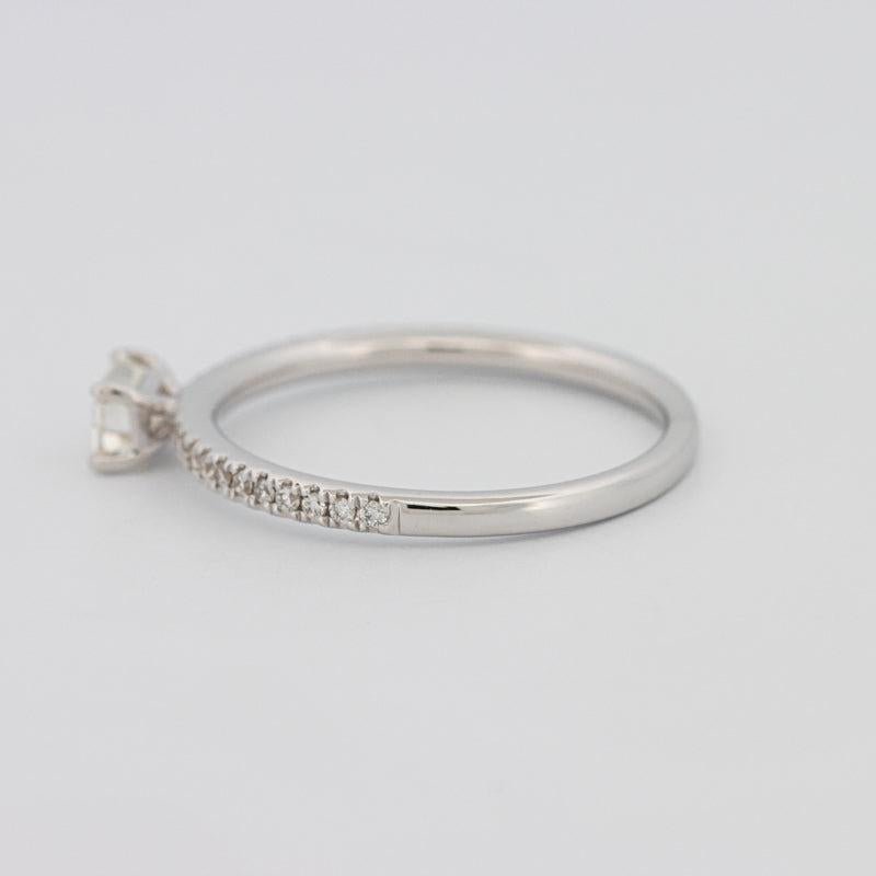 0.30 CT Horizontal Emerald Solitaire Pavé Ring - ZIZOV DIAMONDS