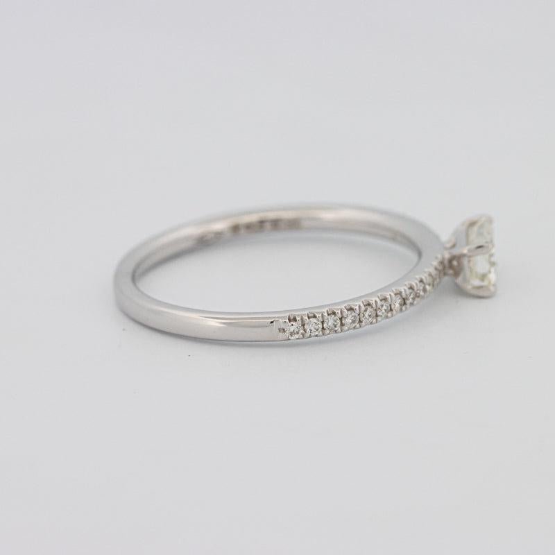 0.30 CT Horizontal Emerald Solitaire Pavé Ring - ZIZOV DIAMONDS