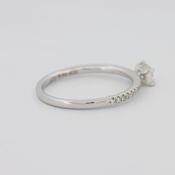 0.30 CT Horizontal Emerald Solitaire Pavé Ring - ZIZOV DIAMONDS