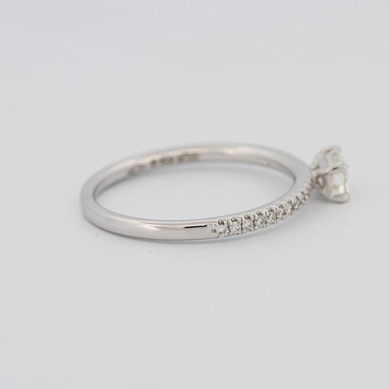 0.30 CT Horizontal Emerald Solitaire Pavé Ring - ZIZOV DIAMONDS