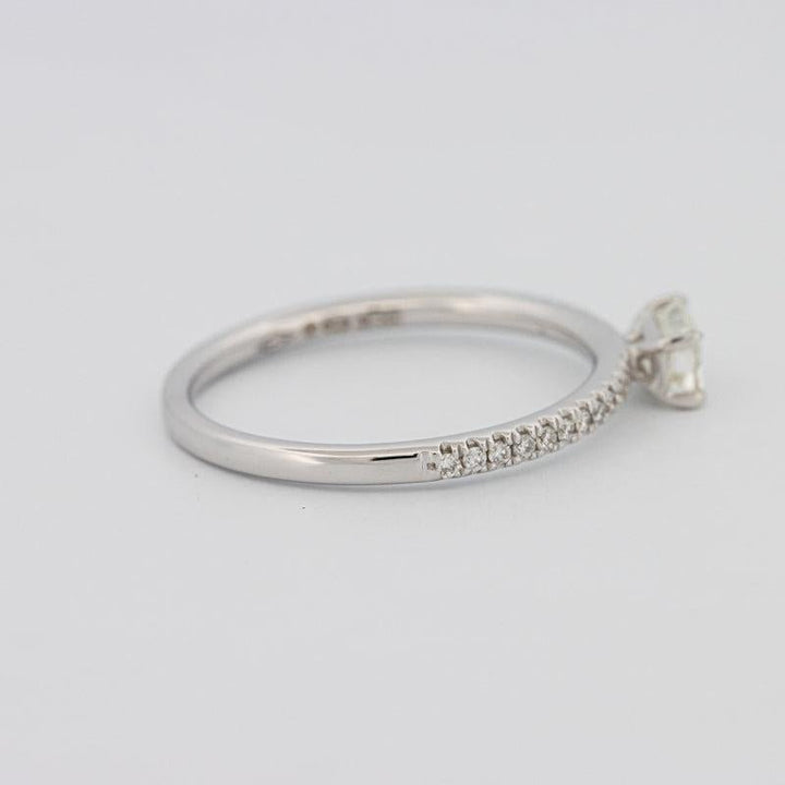 0.30 CT Horizontal Emerald Solitaire Pavé Ring - ZIZOV DIAMONDS