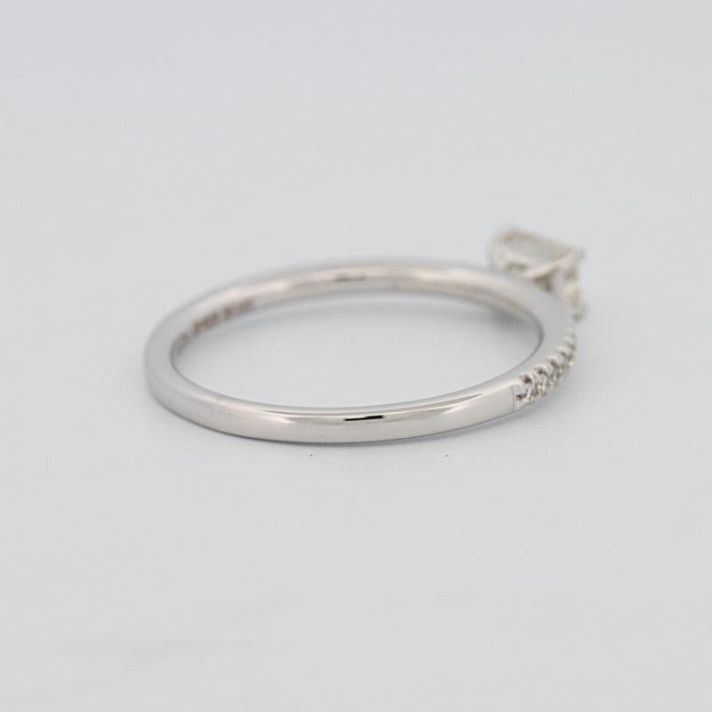 0.30 CT Horizontal Emerald Solitaire Pavé Ring - ZIZOV DIAMONDS