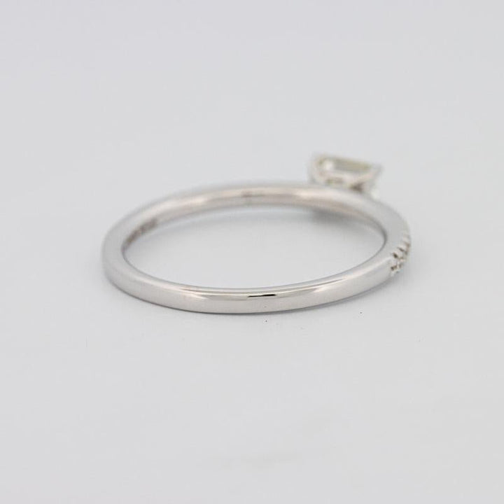 0.30 CT Horizontal Emerald Solitaire Pavé Ring - ZIZOV DIAMONDS