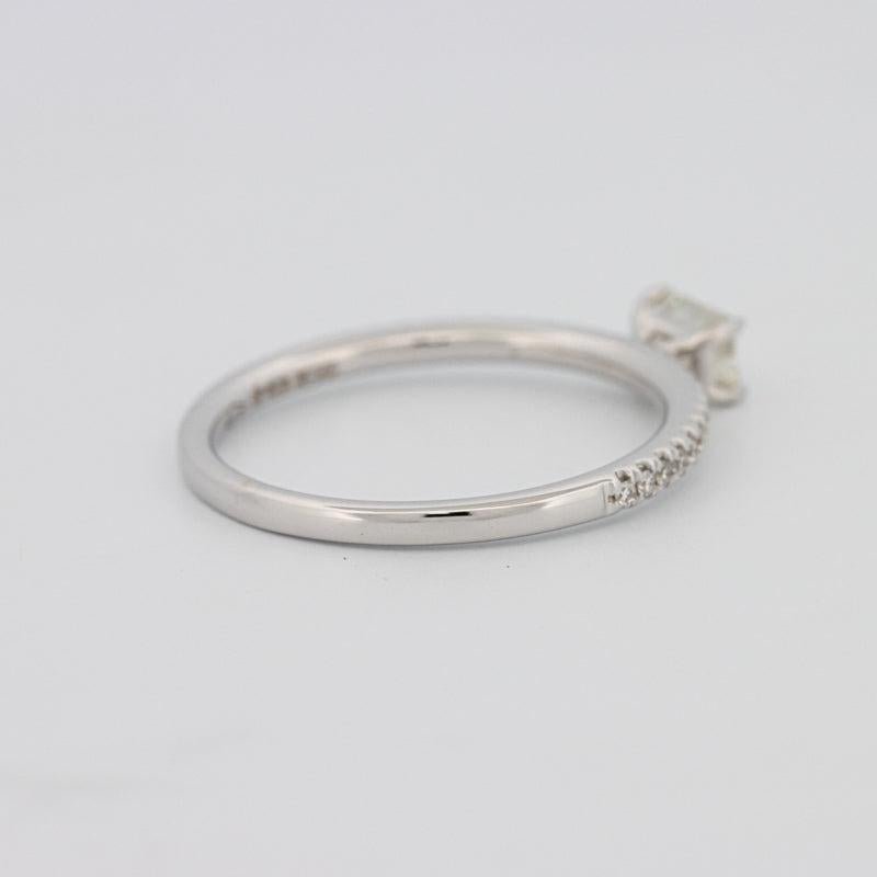 0.30 CT Horizontal Emerald Solitaire Pavé Ring - ZIZOV DIAMONDS