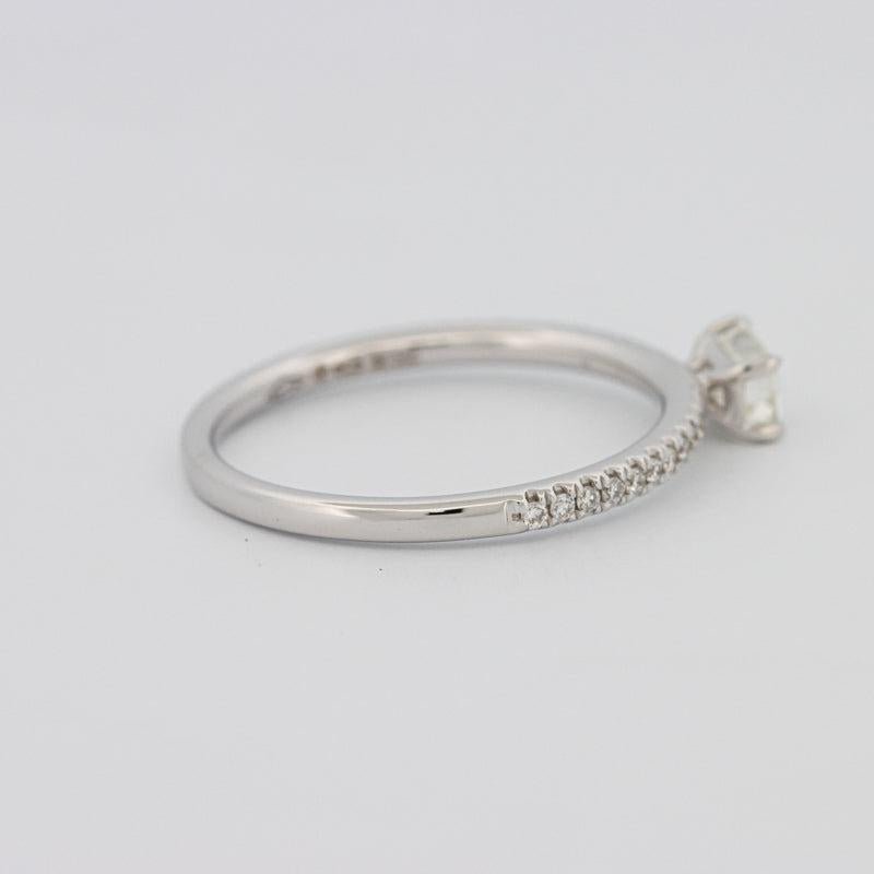 0.30 CT Horizontal Emerald Solitaire Pavé Ring - ZIZOV DIAMONDS