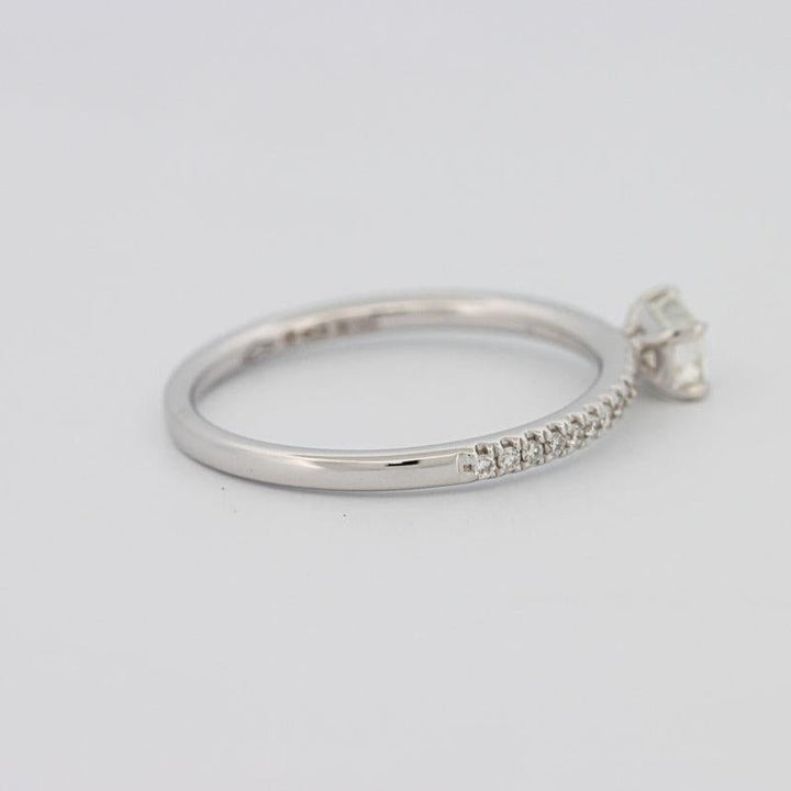 0.30 CT Horizontal Emerald Solitaire Pavé Ring - ZIZOV DIAMONDS