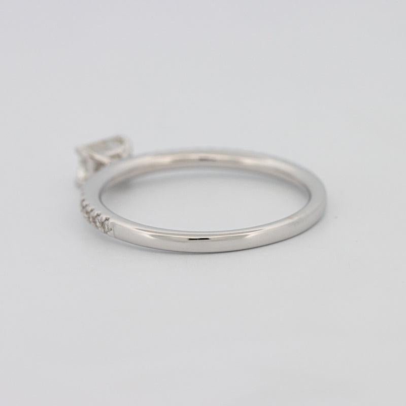 0.30 CT Horizontal Emerald Solitaire Pavé Ring - ZIZOV DIAMONDS