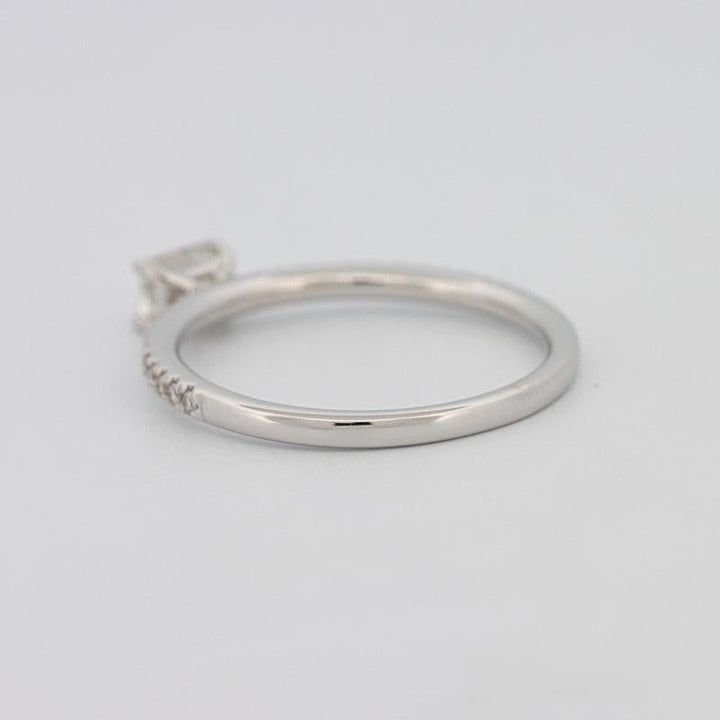 0.30 CT Horizontal Emerald Solitaire Pavé Ring - ZIZOV DIAMONDS