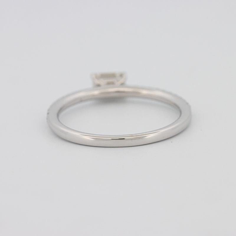 0.30 CT Horizontal Emerald Solitaire Pavé Ring - ZIZOV DIAMONDS