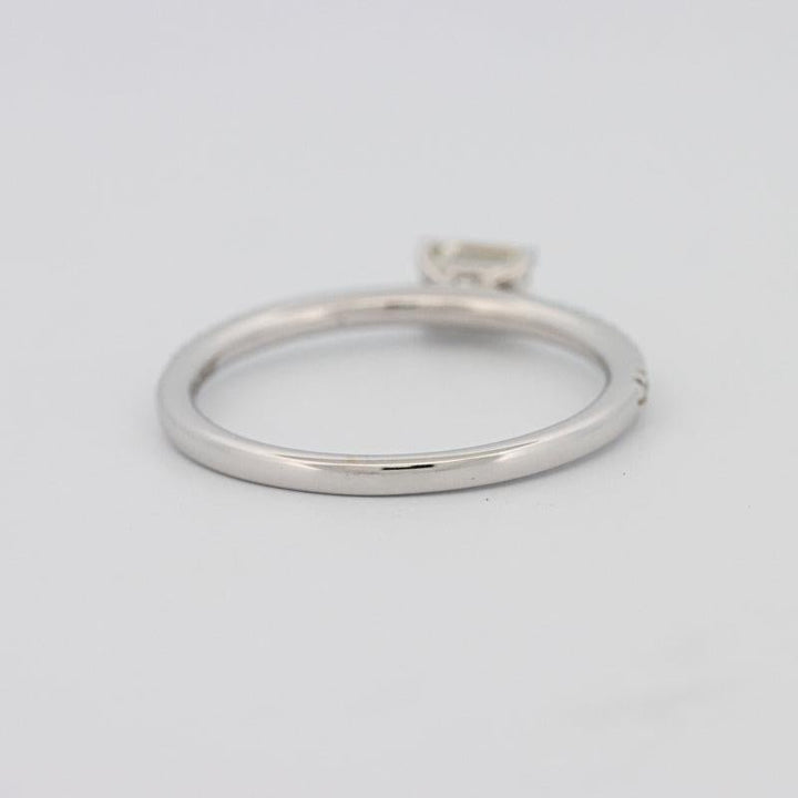 0.30 CT Horizontal Emerald Solitaire Pavé Ring - ZIZOV DIAMONDS