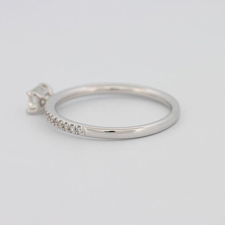 0.30 CT Horizontal Emerald Solitaire Pavé Ring - ZIZOV DIAMONDS