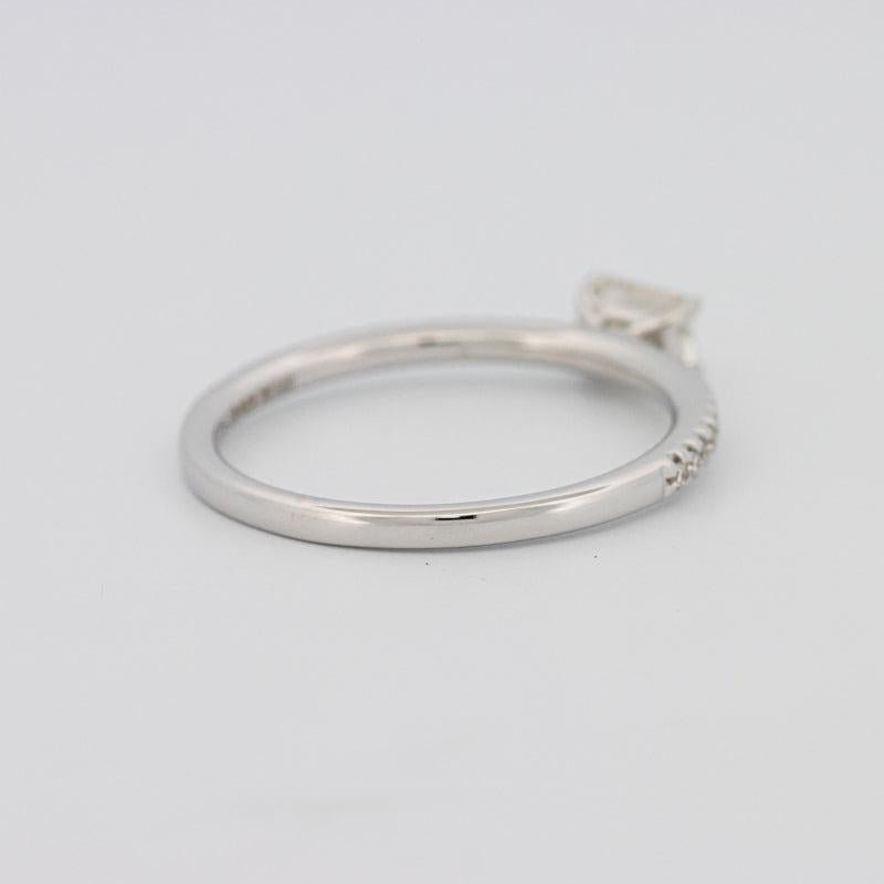 0.30 CT Horizontal Emerald Solitaire Pavé Ring - ZIZOV DIAMONDS