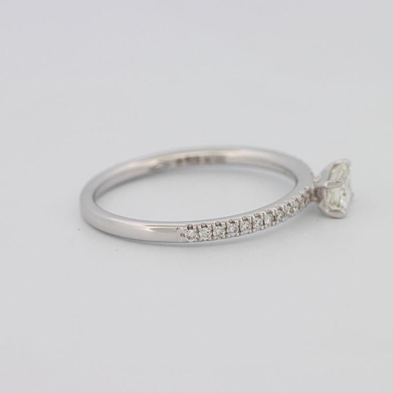 0.30 CT Horizontal Emerald Solitaire Pavé Ring - ZIZOV DIAMONDS