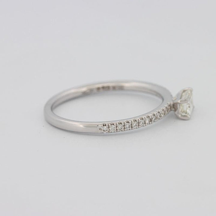 0.30 CT Horizontal Emerald Solitaire Pavé Ring - ZIZOV DIAMONDS