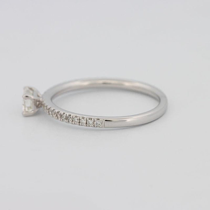 0.30 CT Horizontal Emerald Solitaire Pavé Ring - ZIZOV DIAMONDS