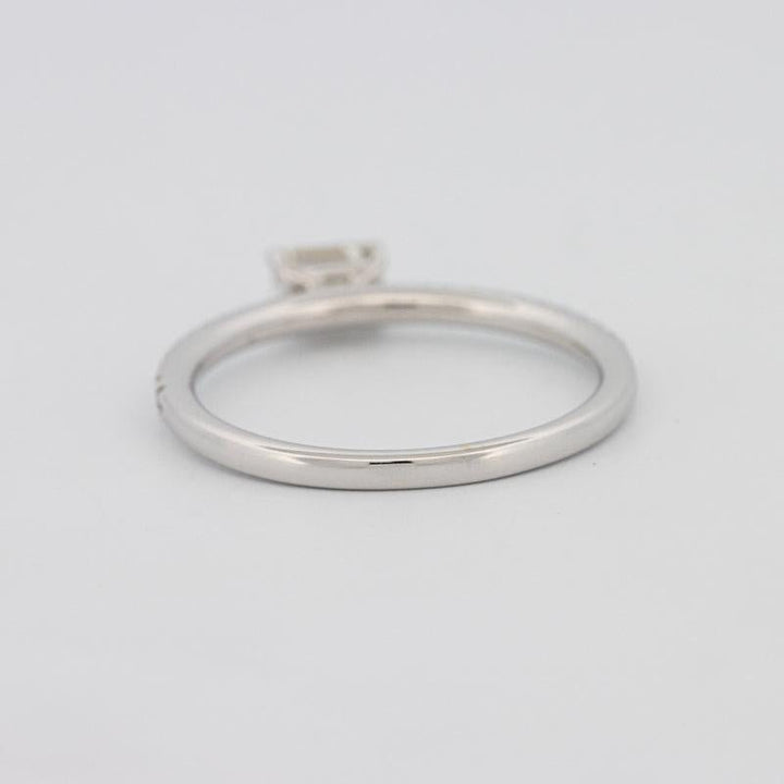 0.30 CT Horizontal Emerald Solitaire Pavé Ring - ZIZOV DIAMONDS