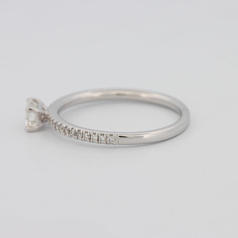 0.30 CT Horizontal Emerald Solitaire Pavé Ring - ZIZOV DIAMONDS