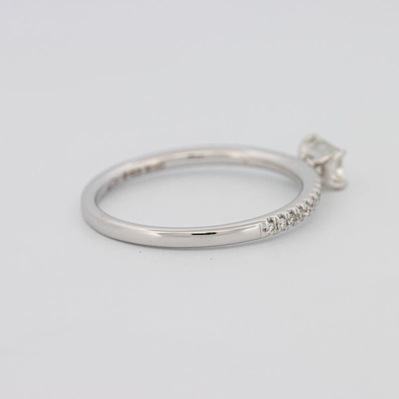 0.30 CT Horizontal Emerald Solitaire Pavé Ring - ZIZOV DIAMONDS